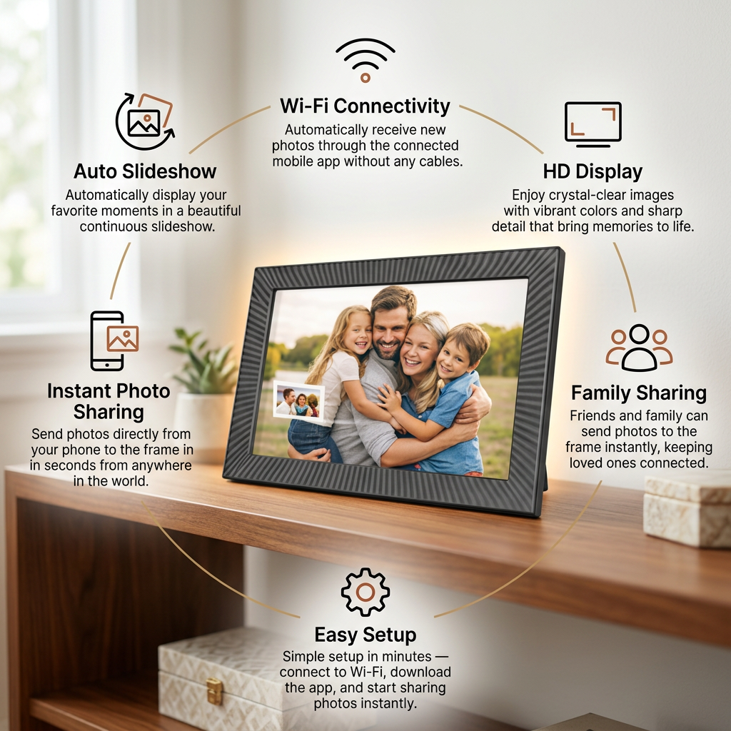 MemFrame – HD Digital Picture Frame with Wi-Fi Connectivity